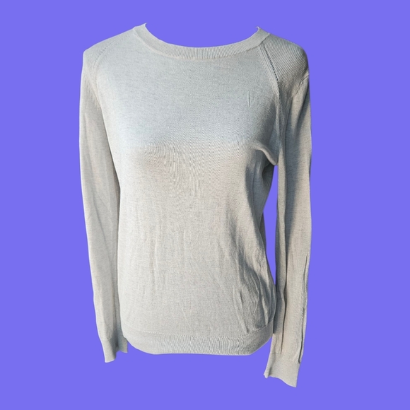 Gray Women's Banana Republic Silk Cotton Crewneck Pullover, Size S - Picture 1 of 8